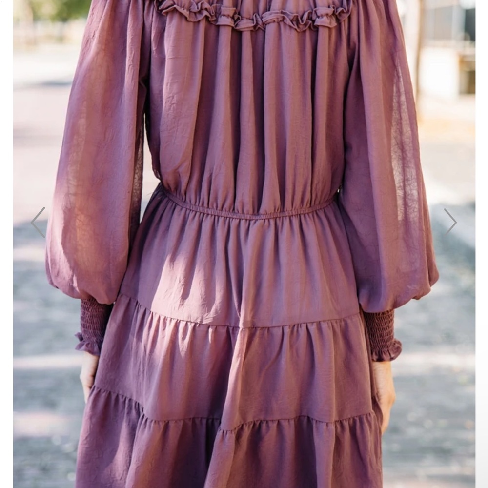 On The Up And Up Mauve Pink Tiered Dress - Picture 2 of 3